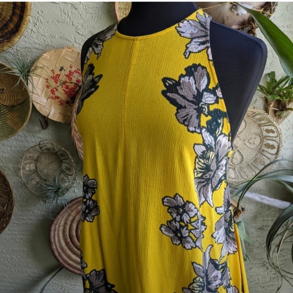 Free People M Paint The Sun Slip Yellow Mini Dress - Picture 14 of 16